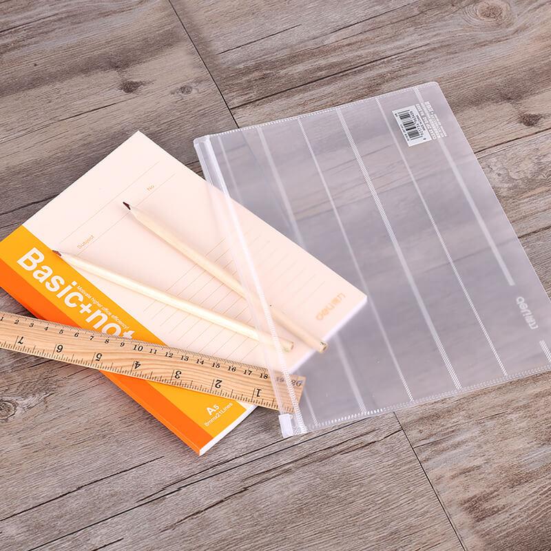 

Business Card Files 10/lot Deli 5568/5569 Stripe Document Bag Set A5/A4 Specification Transparent Zipper File Holder Kit Student Office Scho