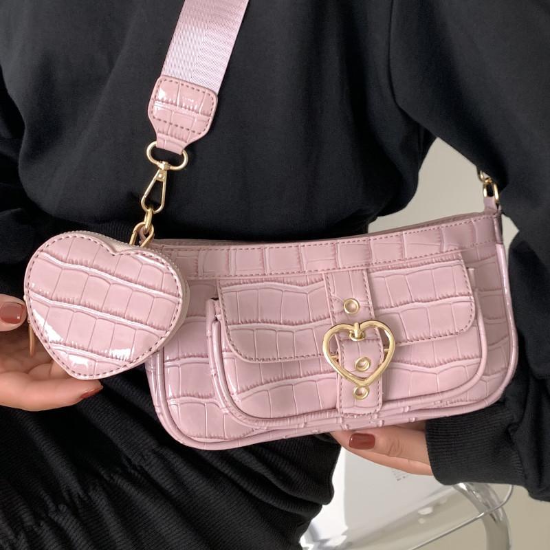 

Evening Bags Stone Pattern Shoulder Bag Female Quality Leather Crossbody Small Design Handbags Women's Brand Casual Messenger Sac, Black