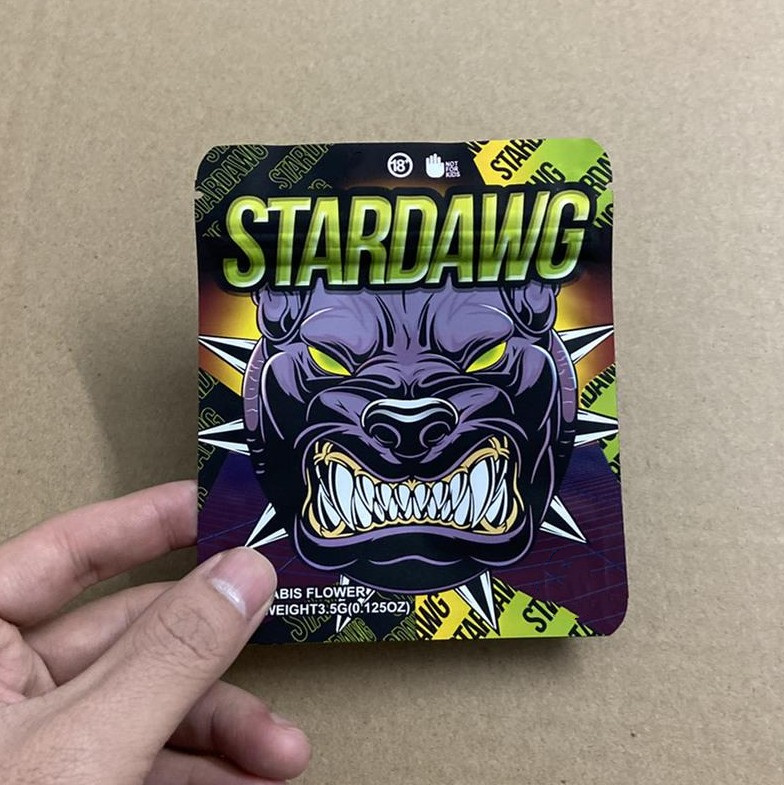 

stardawg packing bags flower net weight 3.5g Edibles Empty package packaging plastic bag with Sticker wholesale