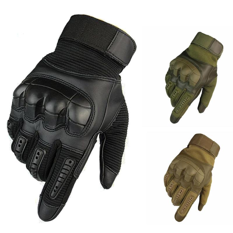 

Sports Gloves Tactical Touch Screen Full Finger For Hiking Cycling Military Men's Hard Knuckle Protection, Black