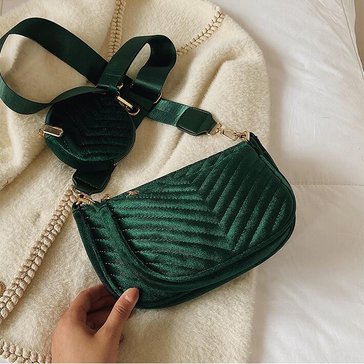 

Wholesale women shoulder bag winter solid color fashion flannel handbag street trend striped womens handbags simple multifunctional leather messenger bags