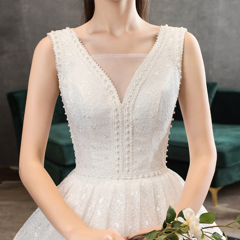

2021 Elegant Ivory Lace Wedding Es Princess Long y Ball Gown Bridal Robe Mariee Spring Vestido De Noiva New 60xz