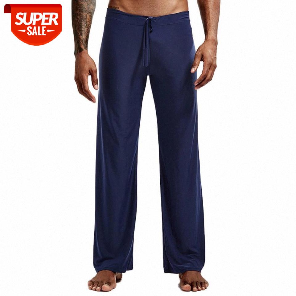 

Long Yoga Pants Men Length Loose Jogging Pants Men Casual Solid Color Low-waisted Drawstring Loose Running Yoga Trousers #fy06, Black