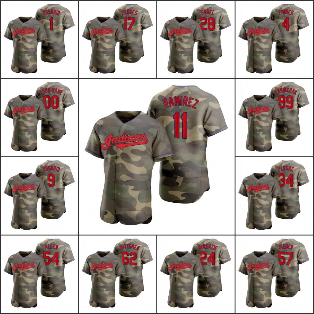 

ClevelandIndians Men Women Youth #11 Jose Ramirez 62 Nick Wittgren 12 Francisco Lindor 4 Bradley Zimmer Custom Camo Authentic Armed Forces Day Jersey