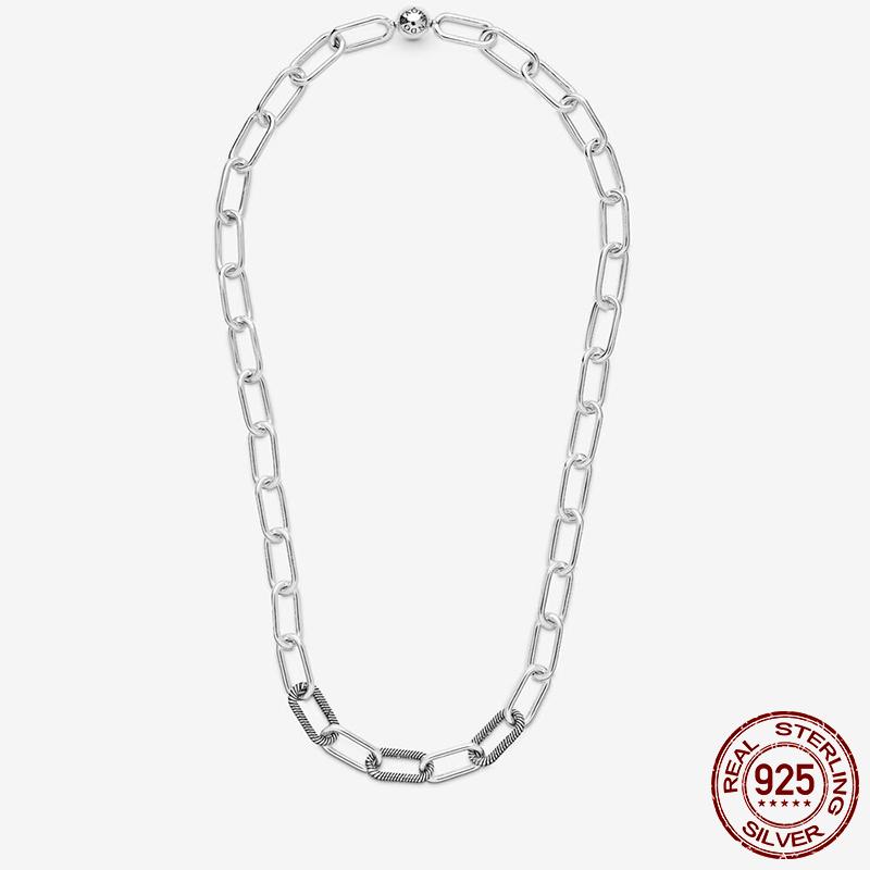 

Chains 2021 925 Sterling Silver Chain ME Necklace Women's Link Charms Jewelry Fashion Gift DIY Making