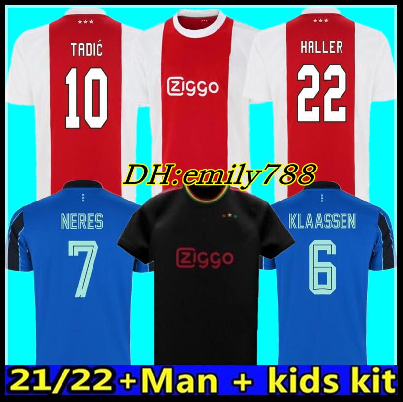 

A JAX amsterdam soccer jersey 2021 2022 KUDUS ANTONY BLIND PROMES TADIC NERES CRUYFF 21 22 men + kids kit football shirt uniforms home away, Black;yellow