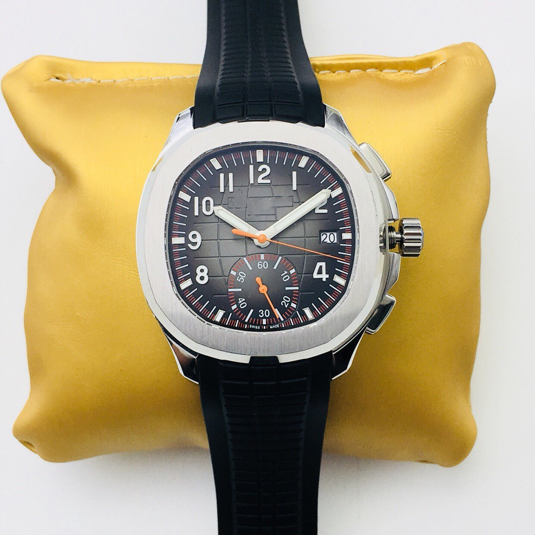 

PFF Factory 5968A wrist watch colordial and rubber strap CH 28 movement automatic winding cylindrical wheel vertical clutch with fly back function6point timing, As shown
