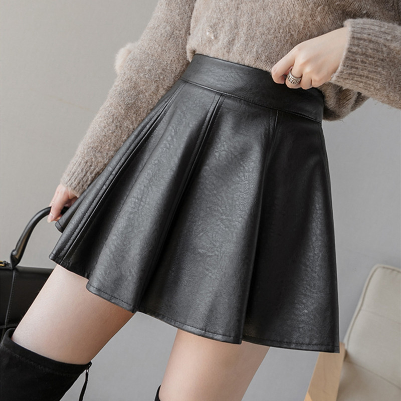 

2021 Womens Leather Skirt Vintage Clothes Wrap Short Skirts Black Harajuku Summer High Waist Elastic the New Fashion Yogb
