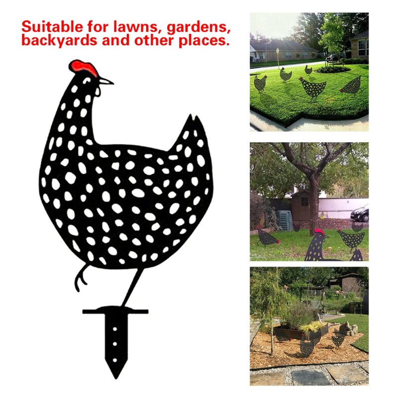 

Chicken Yard Art Rooster Metal Animal Stakes Garden Silhouette For Festival Gifts Statue Sculpture Decorations