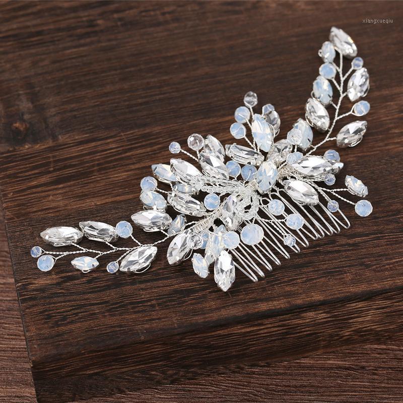 

Hair Clips & Barrettes Elegant Wedding Combs For Bride Crystal Rhinestones Pearls Women Hairpins Bridal Headpiece Accessories, Golden;silver