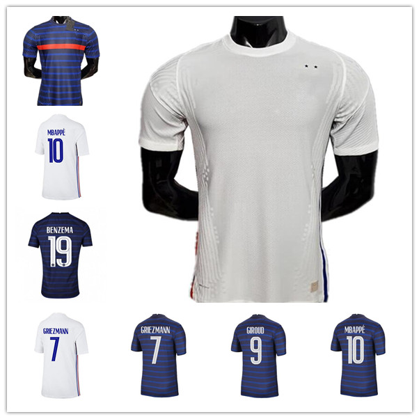

Player version BENZEMA soccer jerseys home away MBAPPE 20 21 22 GRIEZMANN POGBA PAVARD KANTE maillot de foot Football shirts