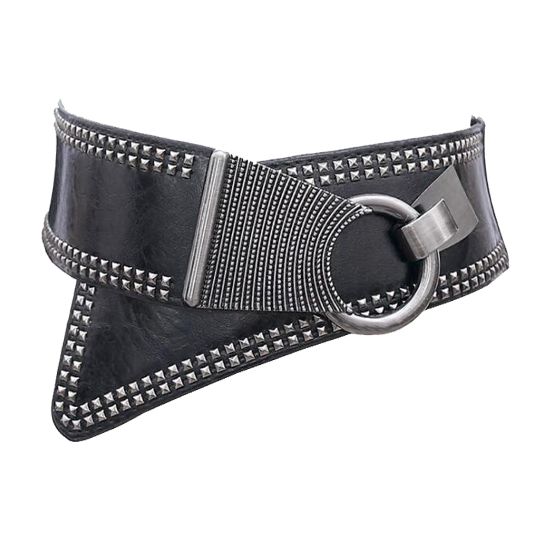 

Designer belts 2023 Western Punk Rivet Elastic Cummerbund Fashion Coat Sweater Dress Women Wide Belt