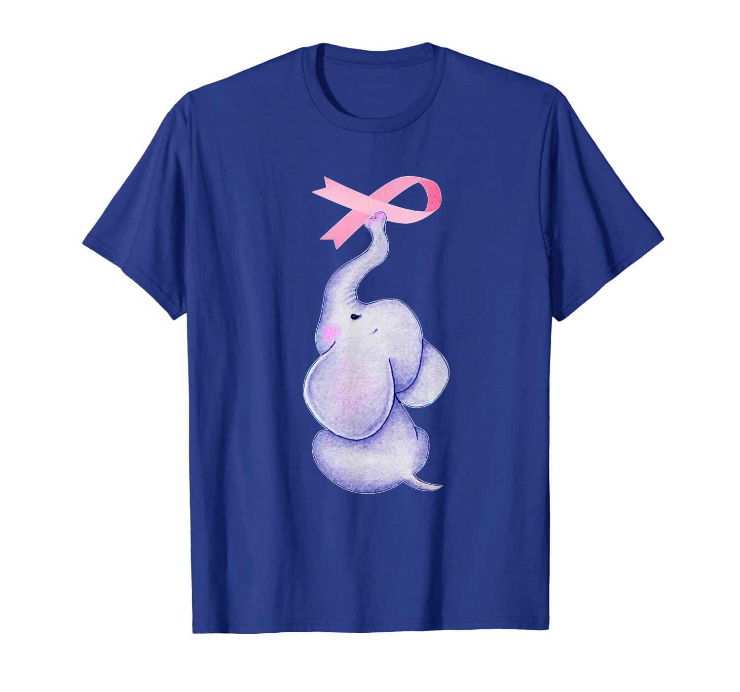 

Breast Cancer Elephant Shirt Pin Ribbon Survivor Gift, White;black