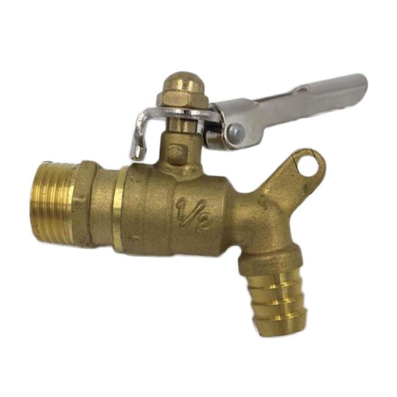 

Watering Equipments Coming Water Faucet Outdoor Brass 1/2 Thread Tap Lockable Garden Home Useful Tool, Gold