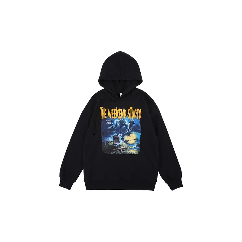 

2021 New the Weekend Studio Tombstone Printed Women Hoodies Sweatshirts Hiphop Style Men Casual Hoody Hoodie Bvhk, Beige