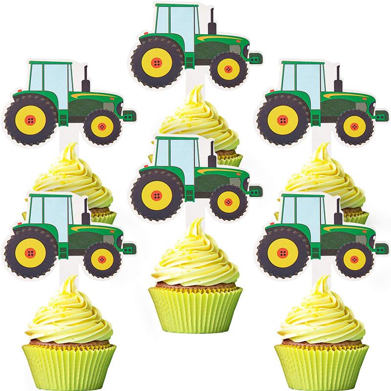 

Other Festive & Party Supplies Farm Tractor Cupcake Topper Cars Picks Construction Baby Shower Decoration