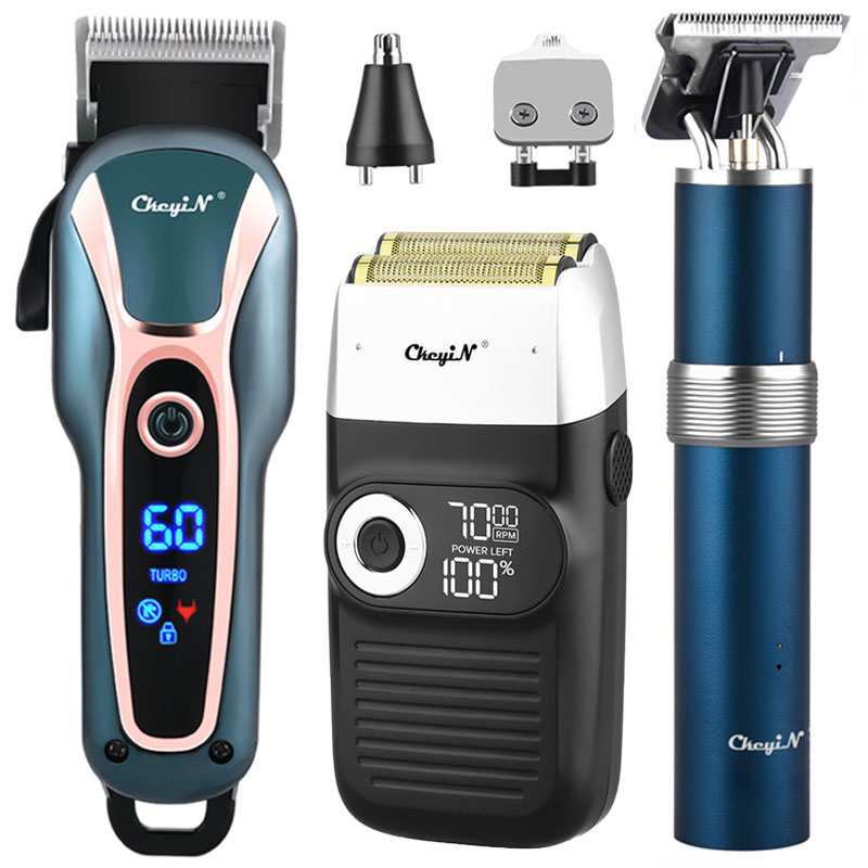 

Professional Barber Hair Clipper Trimmer Men Rechargeable Electric Finishing Cutting Machine Beard Shaver Cordless LCD Display