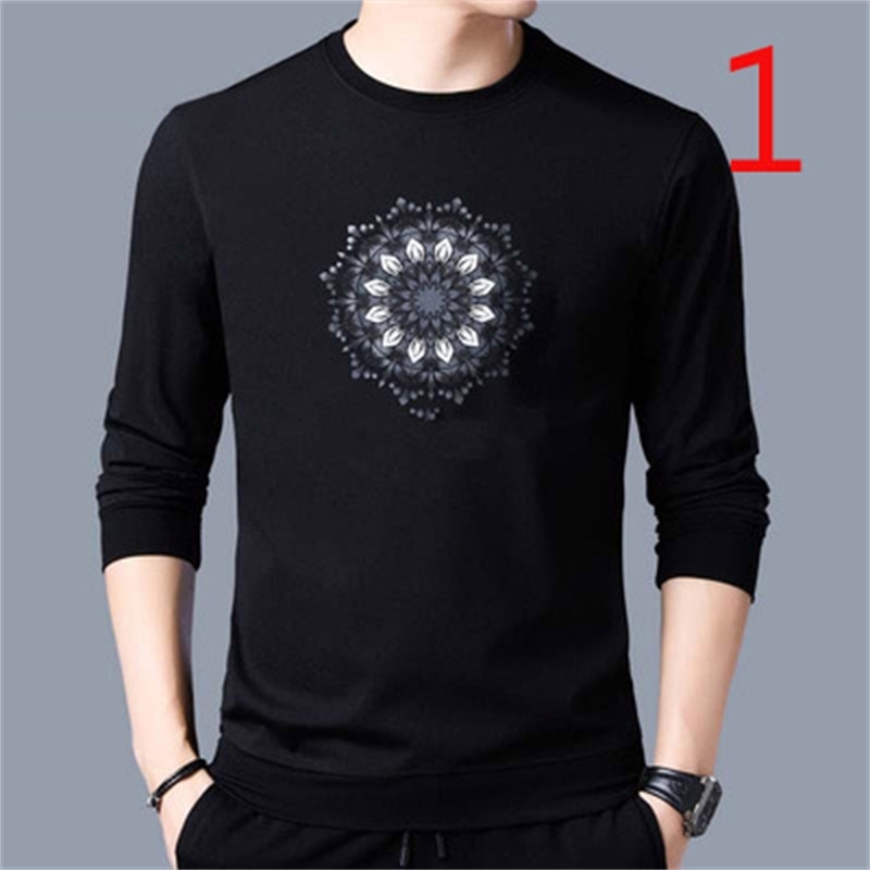 

2021 New Men's Long-sleeved T-shirt Plus Veet Thick Autumn Korean Version of the Trend Sweater 4pqf
