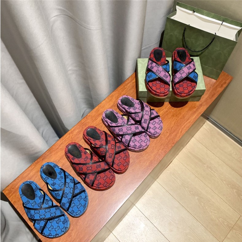 

2022 Top Luxury designer sandals women men's heightened platform summer slippers beach indoor flat-soled sneakers house Slides, 06