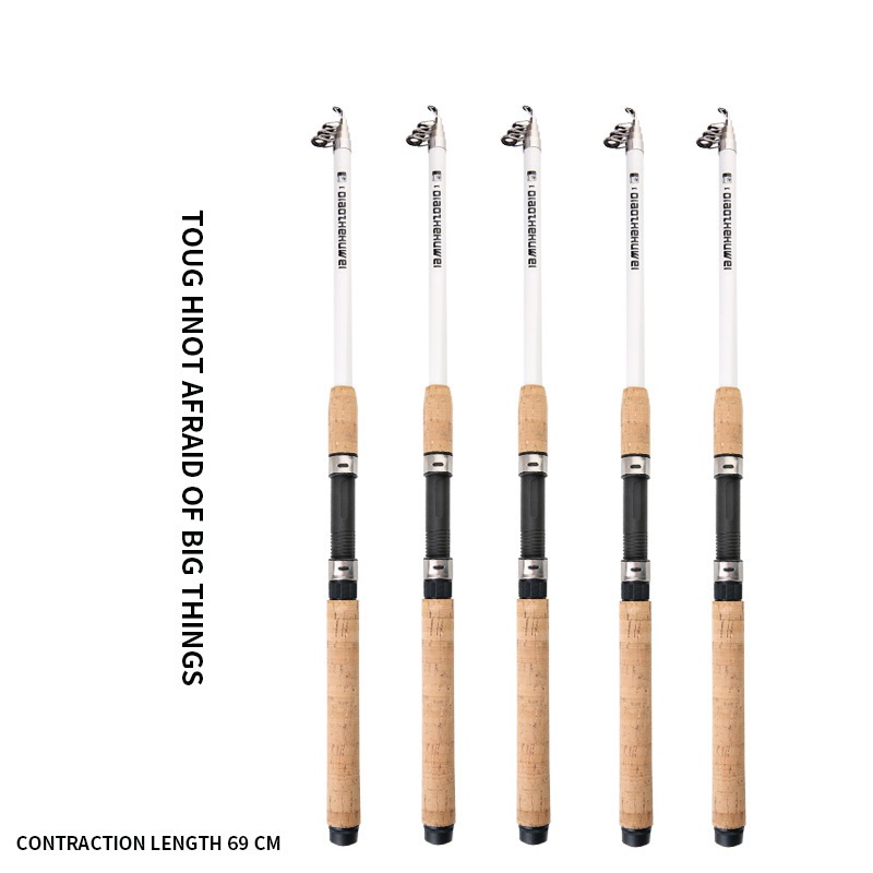 Spinning Rods Combos Portable Telescopic Fishing PoleSpinning reels for Saltwater Freshwater Durable GraphiteRod with Cork Handle Travel Kit-image-720226589