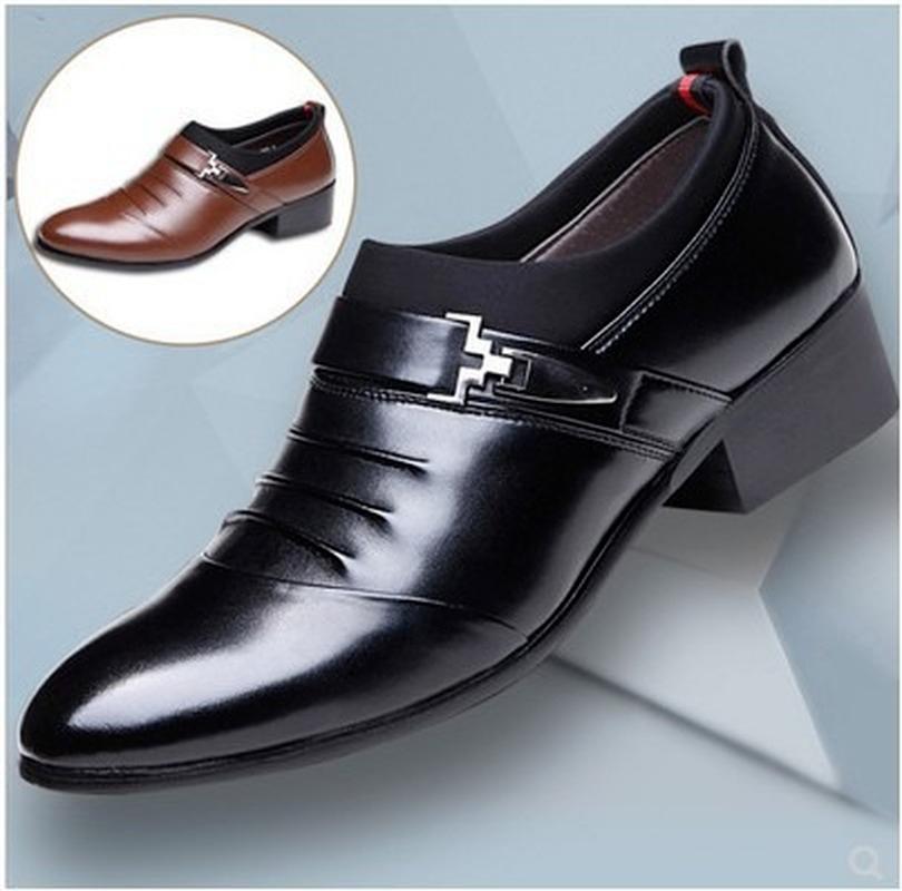 

Dress Shoes Youth Trendy Shoes, Business Casual Men's Korean Version Of All-match British Pointed Toe Breathable Soft-soled, Black