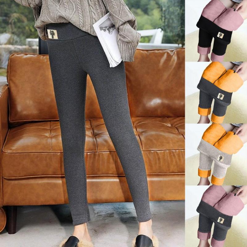 

Women' Pants & Capris Women Push Up High Waist Girl Casual Keep Warm Thicken Plush Winter Windproof Female Clothes, Black