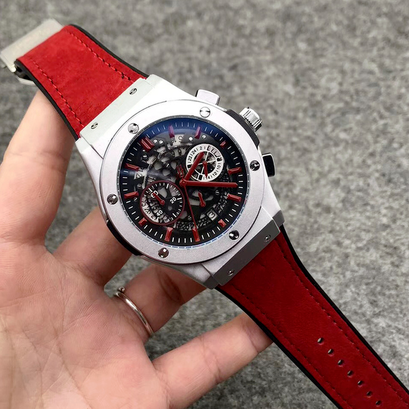 

4-2Men analog watch 40mm quartz movement date calendar all dial work leather strap orologio uomo luxury montre de luxe designer watches