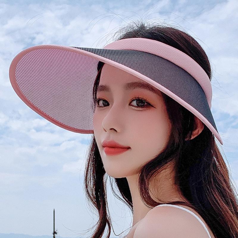 

Wide Brim Hats HT3710 Spring Summer Cap Women Big Sun Hat Lady Anti-UV Beach Female Riding Visor Adjustable, White