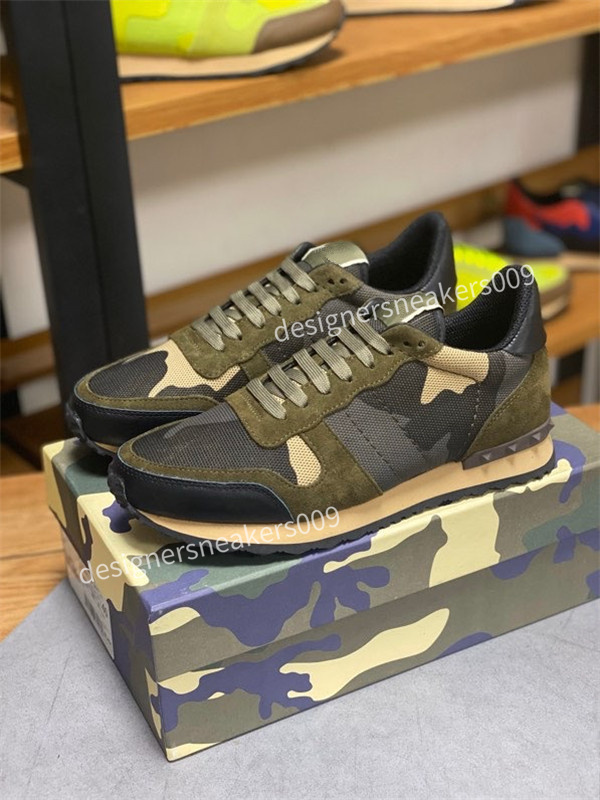 

High Quality Camouflage Sneaker Womens Mens Rivet Shoes Studded Flats Mesh Camo Suede Leather Casual Trainers Shoe, 03