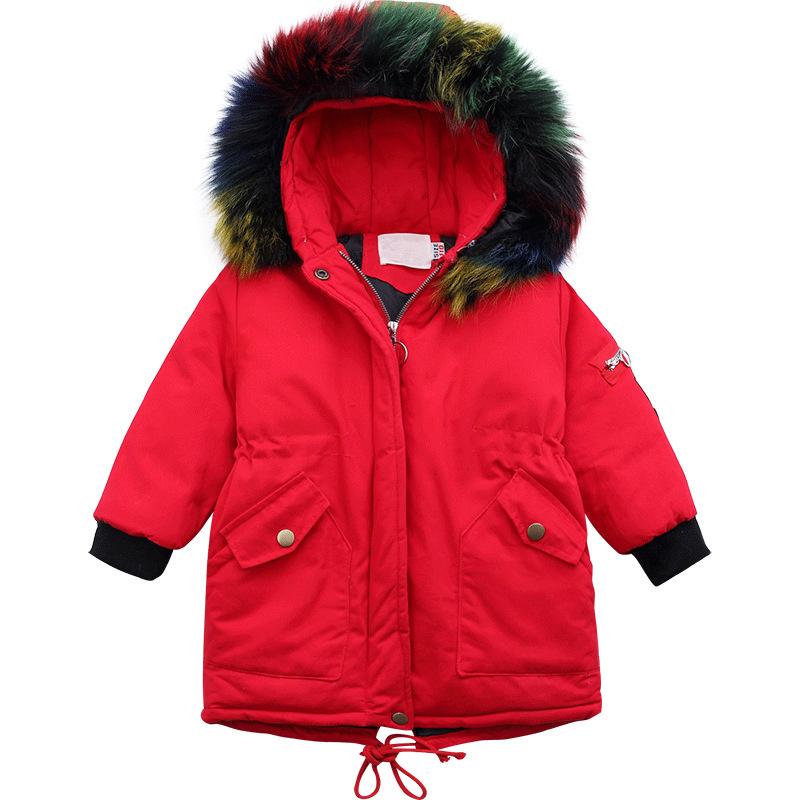 

Coat Rlyaeiz Winter Jackets For Girls 2021 Fashion Colorful Fur Collar Sequined Embroidery Thick Warm Parka Coats, Blue;gray