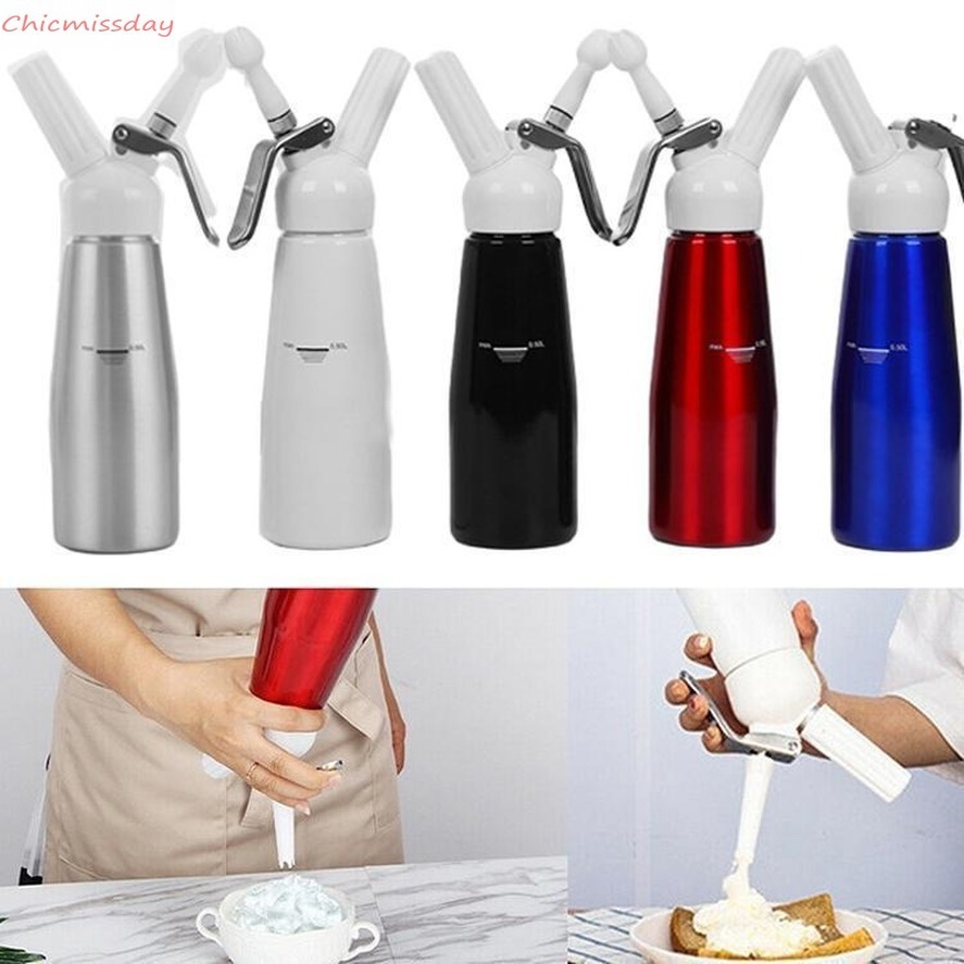 

500ML Metal N2O Dispenser Cream Whipper Coffee Dessert Sauces Ice Butter Whip Aluminium Stainless Whipped Fresh Cream Foam Maker