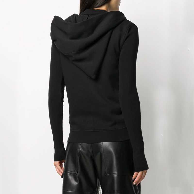

Wizard Dark hat black big Rick ro Hat Owens rib sleeve inclined zipper cotton ro women's sweater coat