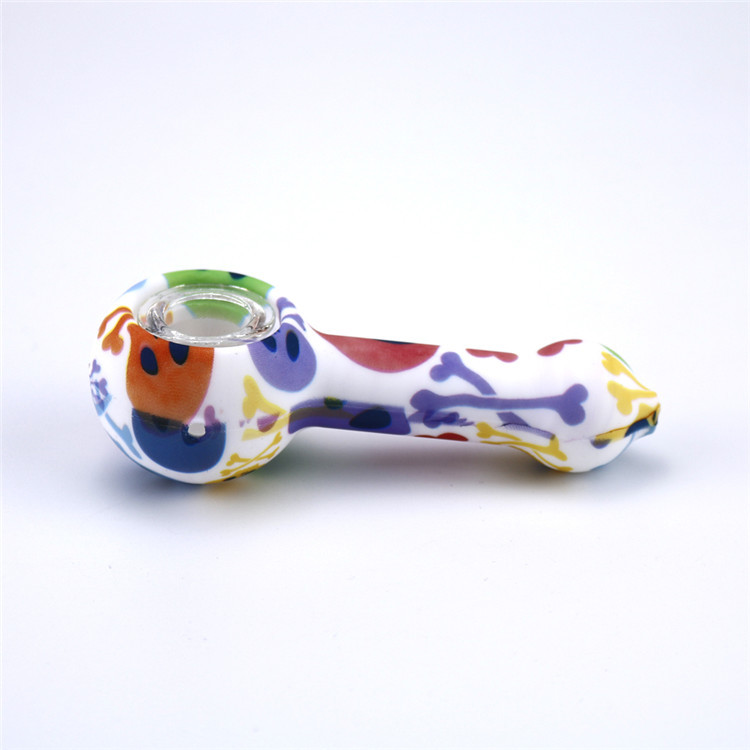 

Silicone Pipe hand smoking accessories glass water pipes Colorful Bong Food-grade silica gel