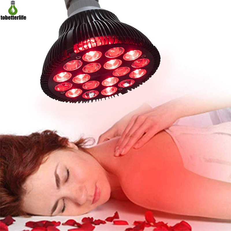 

Red Light Bulb Therapy 54W 18LED Infrared Lamp 660nm 850nm Near Combo for Skin Pain Relief