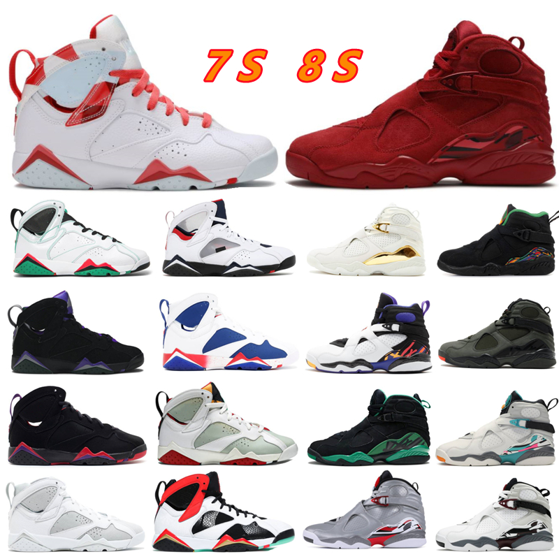

2022 Top Fashion Basketball Shoes Man 7s 8s Alternate Bordeaux Flint Hare Black Cement Cool Grey Mens Sneakers Trainers Sport, Box
