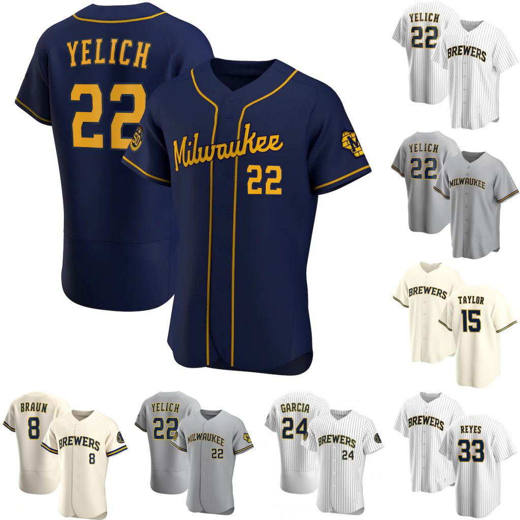 

Christian Yelich 2021 Milwaukee Jerseys Lorenzo Cain Ryan Braun Pablo Reyes Brewers Avisail Garcia Jackie Bradley Jr Tyrone Taylor Brandon Woodruff, Flexbase men s-xxxl