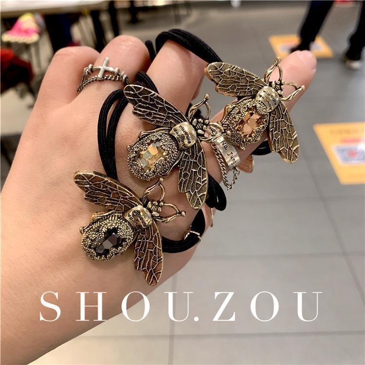 

Hair Clips & Barrettes Retro Bee Elastic Bands For Women Elegant Crystal Rhinestone Head Rope Tie Female Scrunchies Girls Accesorio, Golden;silver