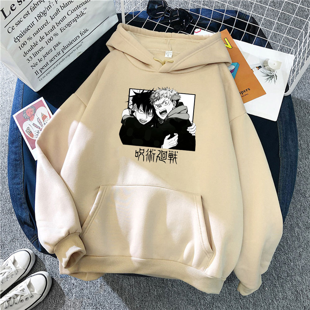 

jujutsu kaisen comics gojou satoru print hoodies japan harajuku style clothing winter casual hoody fashion cartoons streetwear, Black