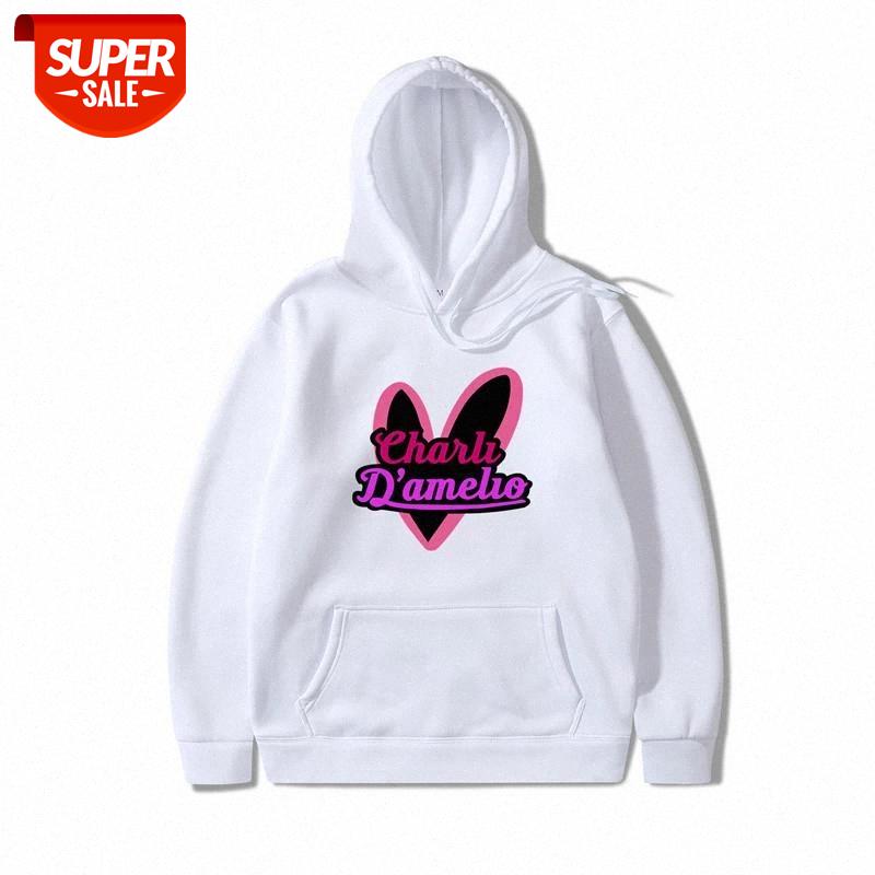 

Internet celebrity Charli D'Amelio Printed Hoodie Men Women Fashion Streetwear Sweatshirt Hip Hop Autumn Winter Sudaderas Hombre #yP1B, Black