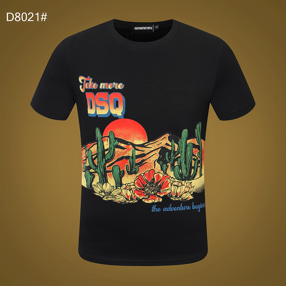 

DSQ PHANTOM TURTLE SS Mens Designer T shirt Italian fashion Tshirts Summer DSQ Pattern T-shirt Male High Quality 100% Cotton Tops 60206, White