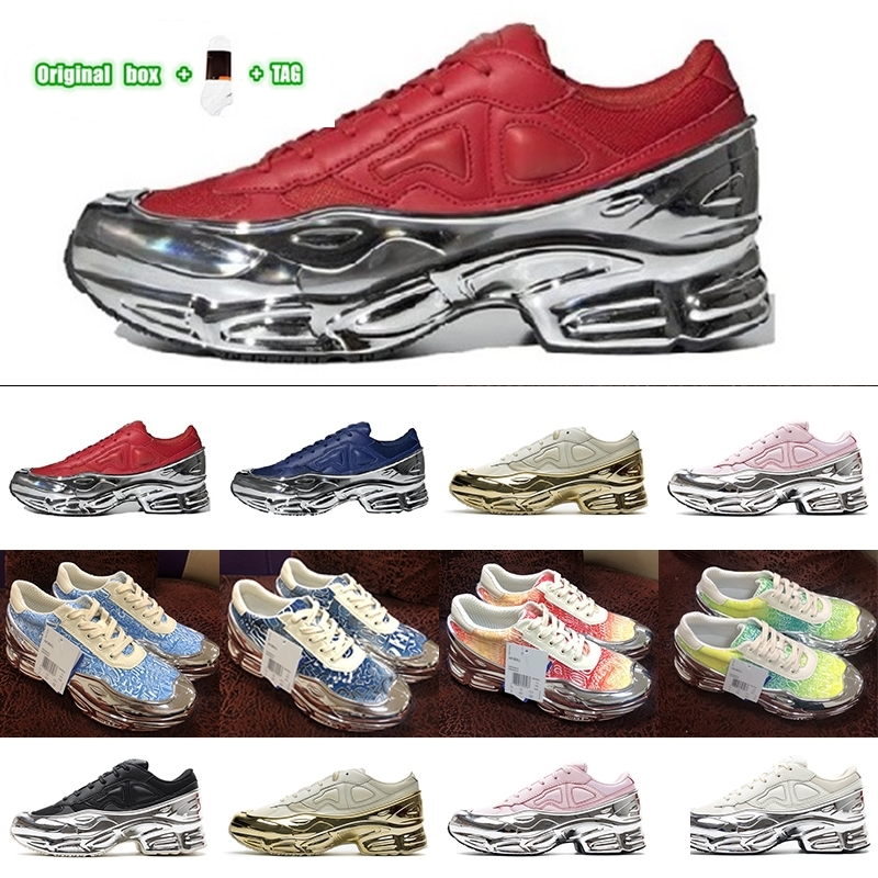 

[Original box+socks+TAG]Preferential 2021 Fashion originals Raf shoe Simons Ozweego III Sports Men Women Clunky Metallic Silver Sneakers, Customize