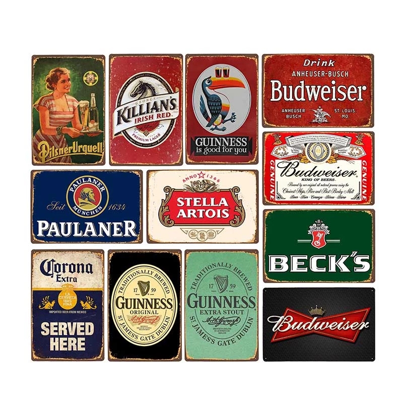 

2021 Beer Metal Tin Sign Barroom Iron Painting Vintage Decor Plate Bar Decoration Pub Club Wall Decorative Ice Cold Man Cave Save Water Drink Poster 20x30cm