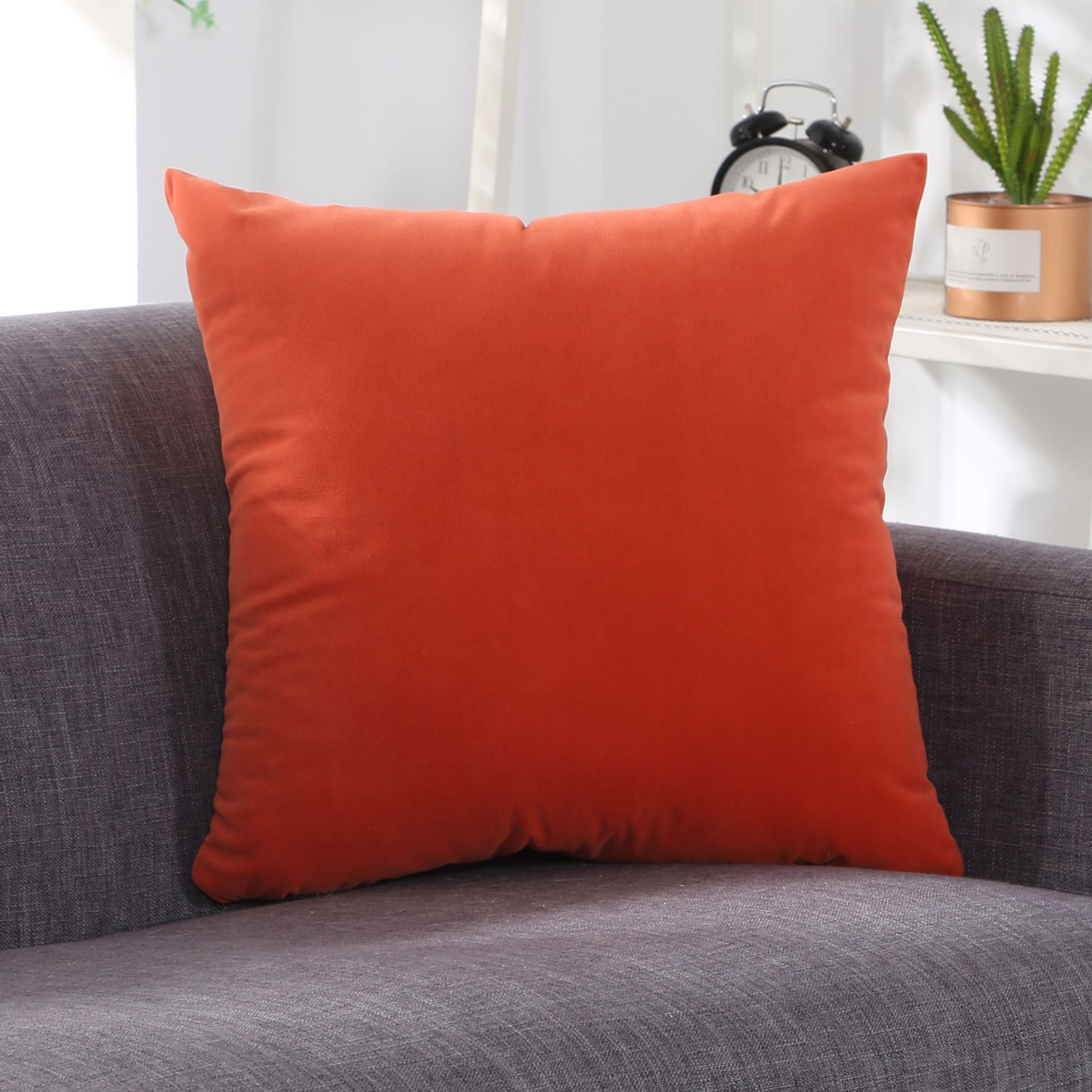 

Solid Color Throw Pillow Coat Cushion Sofa Office Waist Backrest AA1, 1-orange red