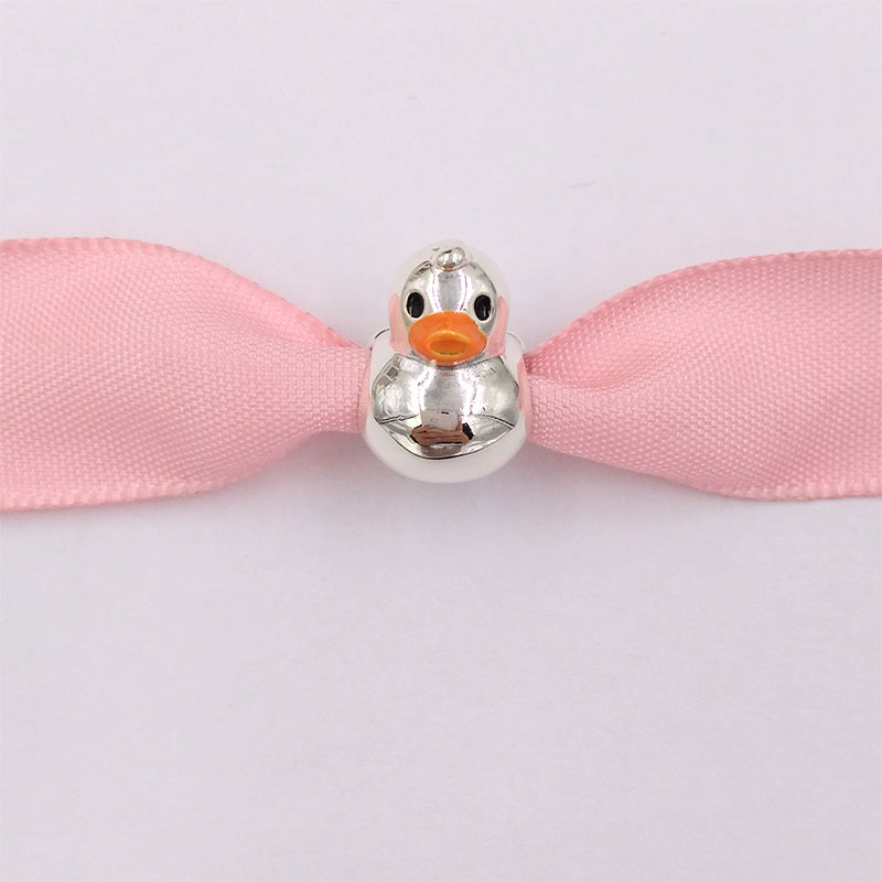 

Authentic 925 Sterling Silver Beads Polished Rubber Duck Charm Charms Fits European Pandora Style Jewelry Bracelets & Necklace 799554C01