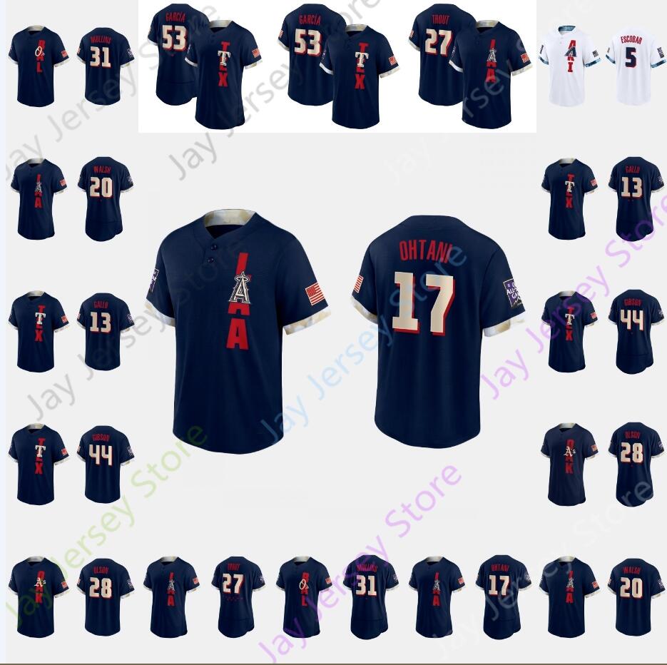 

2021 All-Star Jersey Adolis Garcia Cedric Mullins Eduardo Escobar Jared Walsh Joey Gallo Kyle Gibson Matt Olson Mike Trout Shohei Ohtani Fans, Mike trout player