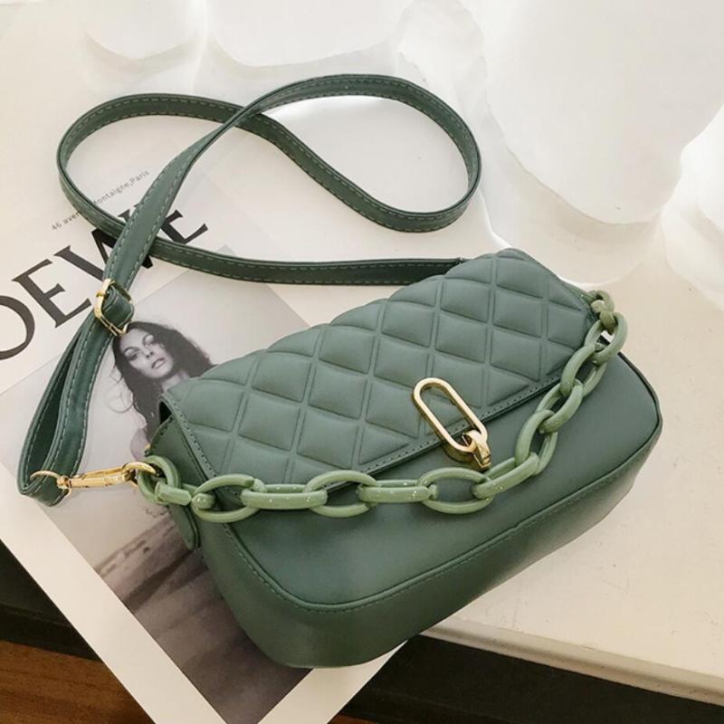 

Lattice Square Crossbody bag 2021 Fashion New High quality PU Leather Women's Designer Handbag Portable Shoulder Messenger Bag, Black