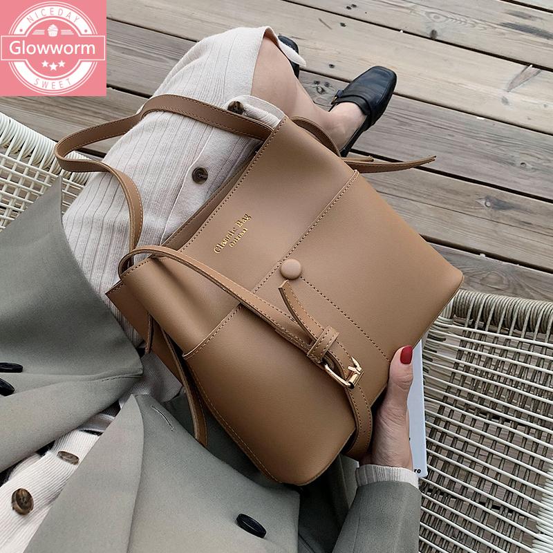 

casaul buckets bag for women designer shoulder bags luxury soft pu leather crossbody bag large capacity totes ladies big purses, Black