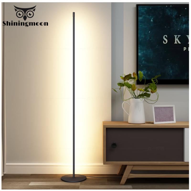 

Nordic Minimalism Black Teal Floor Lamp Modern Aluminium LED Standing Lamps For Living Room Office Wooden Decoration Light