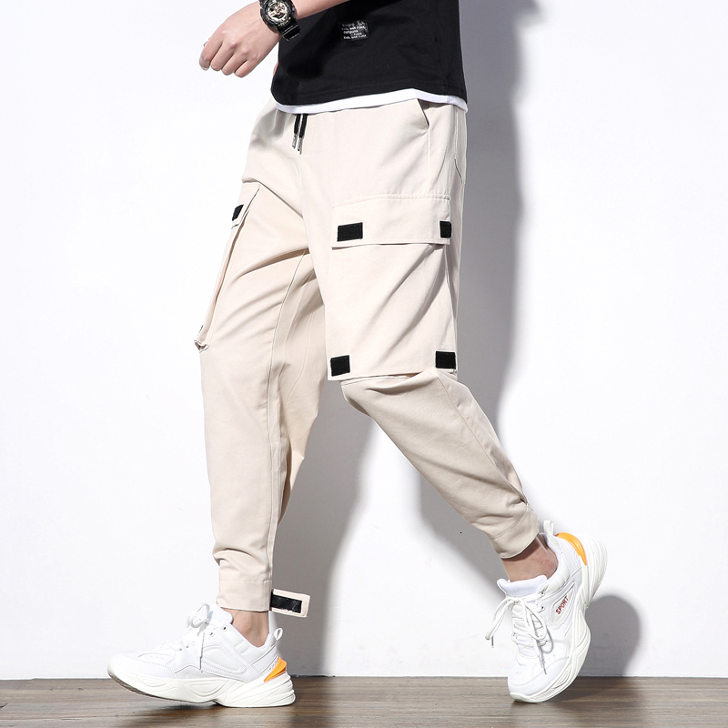 

2021 New Western Style Cargo From Men' Brokers Black Cotton Many Pockets Ankle Hare Pants Casual Men 5xl Ikh1, Beige.