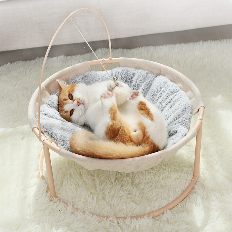 

2021 New Soft Cat Net Detachable Pet Bed with Ball Swaying for Cute Little Dogs Lounger Sleep Home T092
